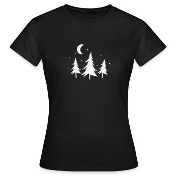 Wald bei Nacht Natur Forst Umwelt - Frauen T-Shirt - Schwarz - Vorne - AI Model Female 172 dark (172cm)