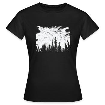 Wald in der Nacht Natur Blätter Umwelt - Frauen T-Shirt - Schwarz - Vorne - AI Model Female 172 dark (172cm)