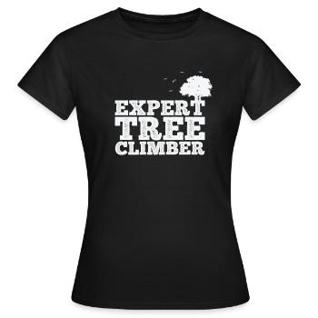 Expert Tree Climber Natur Wälder Blätter - Frauen T-Shirt - Schwarz - Vorne - AI Model Female 172 dark (172cm)