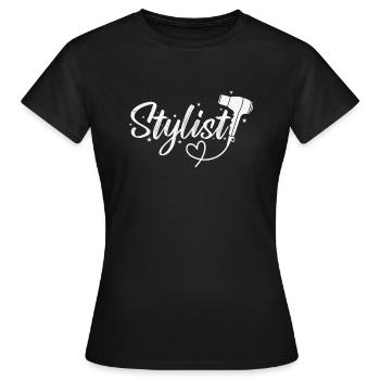Styliste Coiffeur Profession Coupe de cheveux - T-shirt Femme - noir - Devant - AI Model Female 172 dark (172cm)