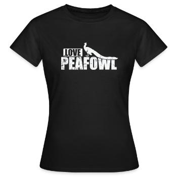 Love Peafowl Bird Plumage Zoo - T-shirt Femme - noir - Devant - AI Model Female 172 dark (172cm)