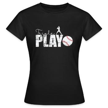 Triple Play Baseball - Frauen T-Shirt - Schwarz - Vorne - AI Model Female 172 dark (172cm)