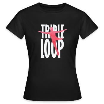 Triple Loop Eiskunstlauf - Frauen T-Shirt - Schwarz - Vorne - AI Model Female 172 dark (172cm)