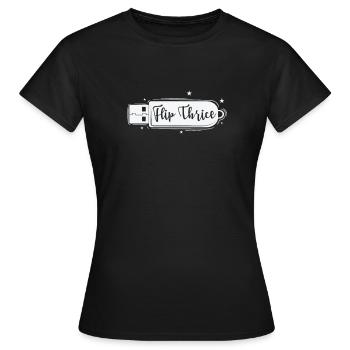 Flip Thrice USB Stick Retro Storage Module - Women's T-Shirt - black - Front - AI Model Female 172 dark (172cm)