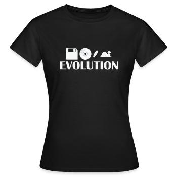 Evolution Disquette CD Clé USB Cloud - T-shirt Femme - noir - Devant - AI Model Female 172 dark (172cm)