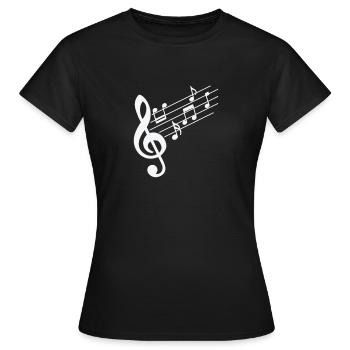 Clé de musique avec notes de musique - T-shirt Femme - noir - Devant - AI Model Female 172 dark (172cm)