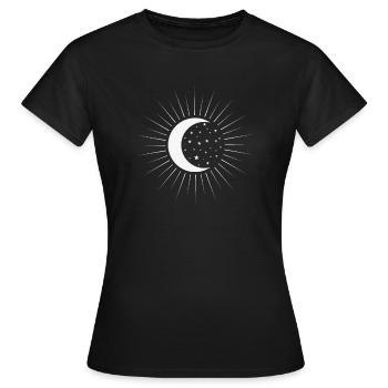Moon, Pattern, Night Sky, Night - Women's T-Shirt - black - Front - AI Model Female 172 dark (172cm)