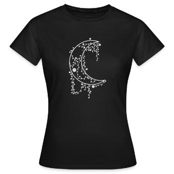 geschmückter Mond Nachthimmel - Frauen T-Shirt - Schwarz - Vorne - AI Model Female 172 dark (172cm)