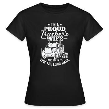 I'm a proud Trucker's Wife Staße Profession - Women's T-Shirt - black - Front - AI Model Female 172 dark (172cm)