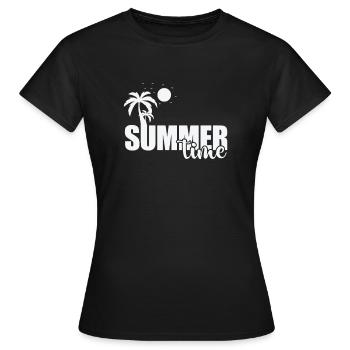 Heure d’été Baignade Plage Soleil - T-shirt Femme - noir - Devant - AI Model Female 172 dark (172cm)