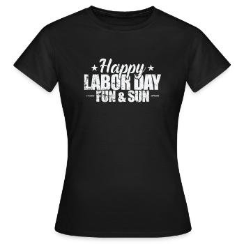 Bonne fête du Travail et soleil - T-shirt Femme - noir - Devant - AI Model Female 172 dark (172cm)