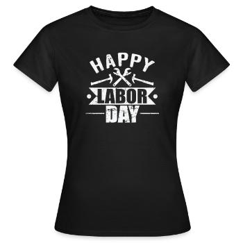 Bonne fête du Travail en septembre - T-shirt Femme - noir - Devant - AI Model Female 172 dark (172cm)