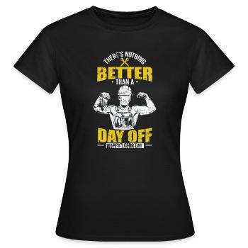 Il n’y a rien de mieux qu’un jour de congé pour la fête du Travail - T-shirt Femme - noir - Devant - AI Model Female 172 dark (172cm)