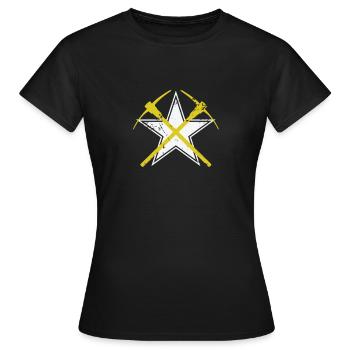 Étoile avec pic minier - T-shirt Femme - noir - Devant - AI Model Female 172 dark (172cm)