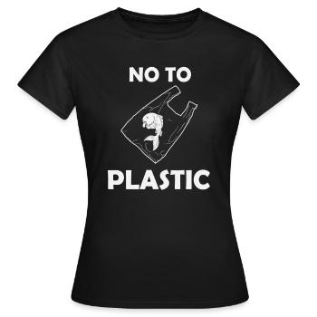 Non au plastique - T-shirt Femme - noir - Devant - AI Model Female 172 dark (172cm)