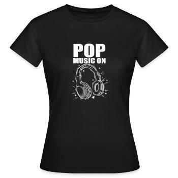 Pop Music R'n'B Sänger Stars Kopfhörer - Frauen T-Shirt - Schwarz - Vorne - AI Model Female 172 dark (172cm)