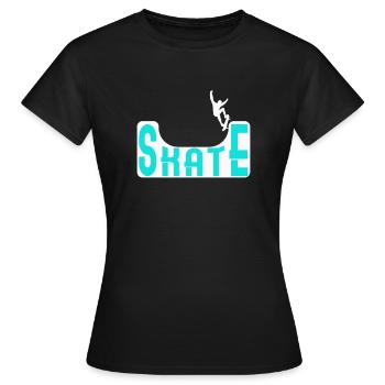 Skate Halfpipe Skateboard - T-shirt Femme - noir - Devant - AI Model Female 172 dark (172cm)