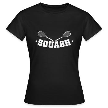 Squash spielen im Duell - Frauen T-Shirt - Schwarz - Vorne - AI Model Female 172 dark (172cm)
