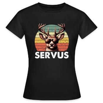 Servus Vintage Sunset - Festival folklorique - T-shirt Femme - noir - Devant - AI Model Female 172 dark (172cm)