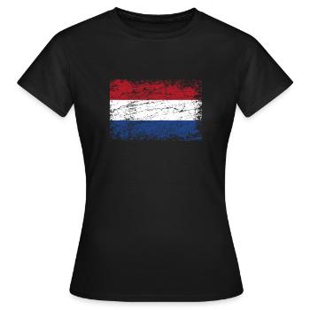 Drapeau néerlandais drapeau néerlandais - T-shirt Femme - noir - Devant - AI Model Female 172 dark (172cm)