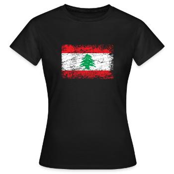 Drapeau libanais drapeau drapeau - T-shirt Femme - noir - Devant - AI Model Female 172 dark (172cm)