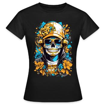 Crâne de sucre doré - T-shirt Femme - noir - Devant - AI Model Female 172 dark (172cm)