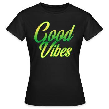 Bonnes vibrations - T-shirt Femme - noir - Devant - AI Model Female 172 dark (172cm)