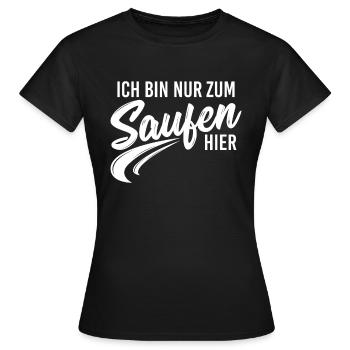 Je bois juste ici - T-shirt Femme - noir - Devant - AI Model Female 172 dark (172cm)