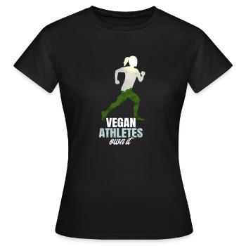 Vegan Coureuse Vegan Athlètes Déclaration de motivation - T-shirt Femme - noir - Devant - AI Model Female 172 dark (172cm)