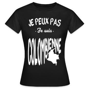 Je peux pas je suis Colombienne - T-shirt Femme - noir - Devant - AI Model Female 172 dark (172cm)