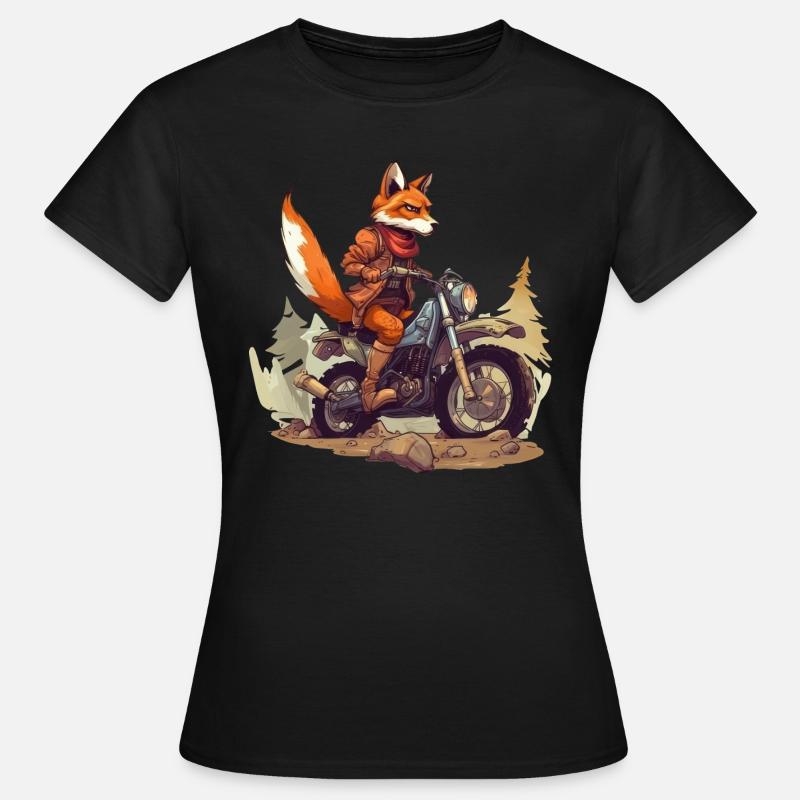 Motorcycle Fox - Women's T-Shirt - black