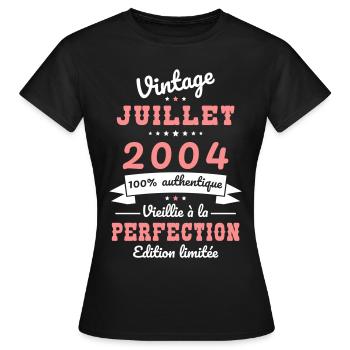 20 Year Anniversary - Vintage - July 2004 - Women's T-Shirt - black - Front - AI Model Female 172 dark (172cm)