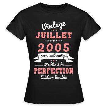 20 Years Anniversary - Vintage - July 2005 - Women's T-Shirt - black - Front - AI Model Female 172 dark (172cm)