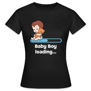Bébé Bébé Ventre Grossesse Parent Enceinte - T-shirt Femme - noir - Devant - AI Model Female 172 dark (172cm)