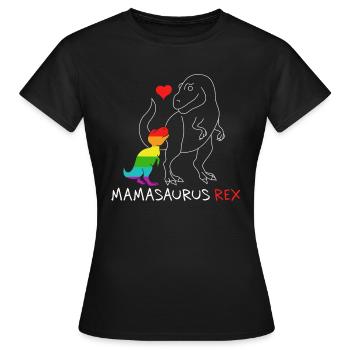 Mamasaurus Rex | Mère | Nouvelle maman Rainbow queer - T-shirt Femme - noir - Devant - AI Model Female 172 dark (172cm)