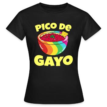 Gay Pride Geschenk Pico De Gayo Pico De Gallo Regenbogen - Frauen T-Shirt - Schwarz - Vorne - AI Model Female 172 dark (172cm)