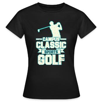 Campus Classic Sport Golf T-Shirt Design - Frauen T-Shirt - Schwarz - Vorne - AI Model Female 172 dark (172cm)
