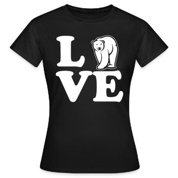Love polar bear - Women's T-Shirt - black - Front - AI Model Female 172 dark (172cm)