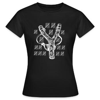 Awsome & Cool Slingshot Tshirt Design Slingshot - Women's T-Shirt - black - Front - AI Model Female 172 dark (172cm)