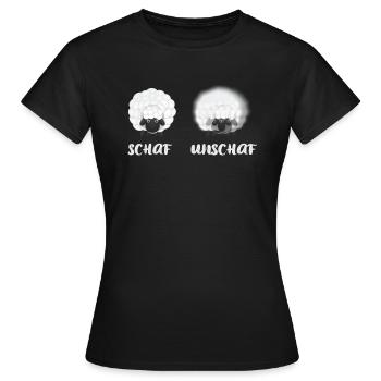 Fotograf Schaf Unschaf Fotografen Geschenk - Frauen T-Shirt - Schwarz - Vorne - AI Model Female 172 dark (172cm)