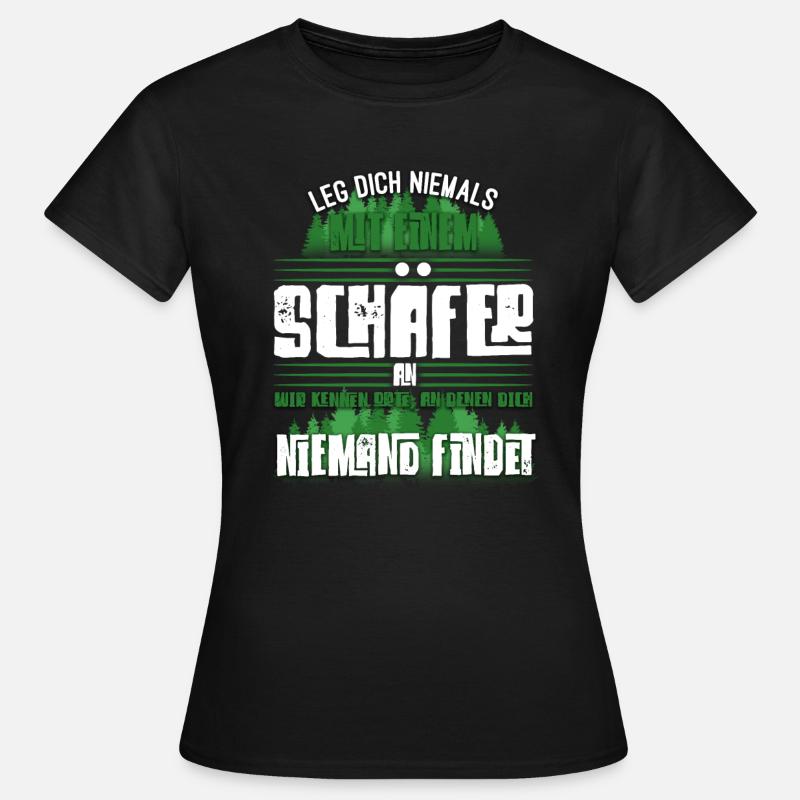 Schäfer Schafe Schaf Hirte Geschenk - Frauen T-Shirt - Schwarz