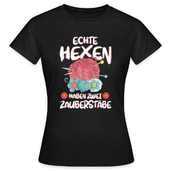 Stricken Nähen Häkeln Stricknadel Wolle Geschenk - Frauen T-Shirt - Schwarz - Vorne - AI Model Female 172 dark (172cm)