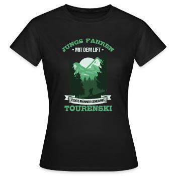 Randonnée ski randonnée Ski ski motif - T-shirt Femme - noir - Devant - AI Model Female 172 dark (172cm)