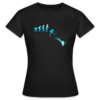 Plongée Plongée Diver Evolution Apnéiste motif - T-shirt Femme - noir - Devant - AI Model Female 172 dark (172cm)