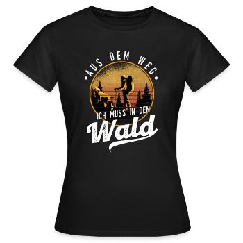 Wald Wanderer Waldliebhaber Wanderung Geschenk - Frauen T-Shirt - Schwarz - Vorne - AI Model Female 172 dark (172cm)