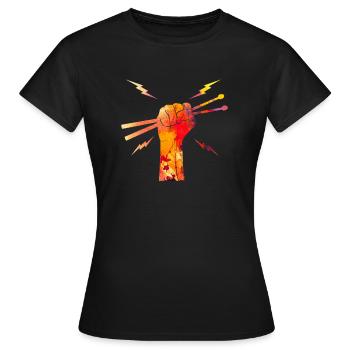 Motif de baguettes de batteur de batteur de batterie - T-shirt Femme - noir - Devant - AI Model Female 172 dark (172cm)