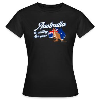 L'Australie appelle un cadeau de kangourou en Australie - T-shirt Femme - noir - Devant - AI Model Female 172 dark (172cm)