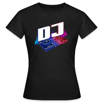 DJ DJ Disco Deejay Turntable cadeau - T-shirt Femme - noir - Devant - AI Model Female 172 dark (172cm)