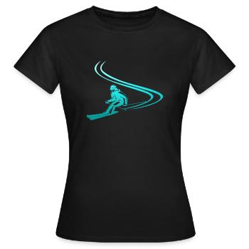 Ski ski ski ski vacances de vacances - T-shirt Femme - noir - Devant - AI Model Female 172 dark (172cm)
