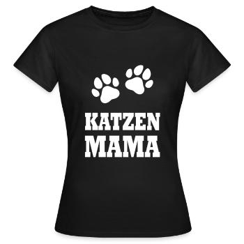 Chats mamma chats Pattes Propriétaire de chat Cadeau - T-shirt Femme - noir - Devant - AI Model Female 172 dark (172cm)